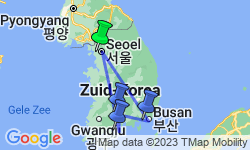 Google Map: Rondreis ZUID-KOREA - 17 dagen; Land van de Ochtendstilte