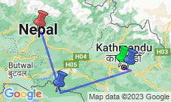 Google Map: Rondreis NEPAL - 16 dagen; Hoog in de Himalaya