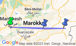 Google Map: Rondreis MAROKKO - 8 dagen; Ervaringen uit 1001 Nacht