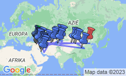 Google Map: Rondreis ZIJDEROUTE - 65 dagen; Van Tbilisi naar Beijing