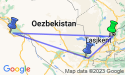 Google Map: Rondreis OEZBEKISTAN - 15 dagen; Hart van Centraal-Azië