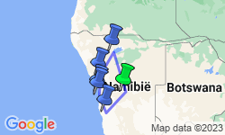 Google Map: Rondreis NAMIBIË - Internationale Groepsreis - 14 dagen; Hoogtepunten van Namibië