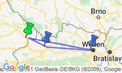 Google Map: 8 9 10 daagse fietsreis Passau Wenen