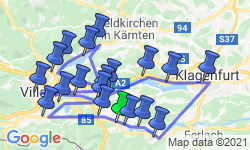 Google Map: 8-dg fietsreis Karinthië St.Jacob/Rosentalerhof