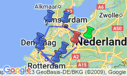 Google Map: 7 daagse fietsreis Rondje Holland