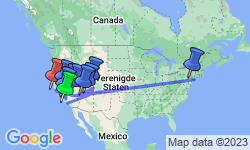Google Map: Groepsrondreis Verenigde Staten West - Kampeer/hotel reis