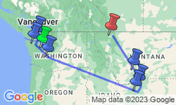 Google Map: Groepsrondreis Verenigde Staten Noordwest - Kampeer/hotel reis