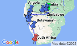 Google Map: Victoria Falls to Cape Town - Camping