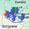 Google Map: Botswana & Zimbabwe Lodge Safari