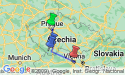 Google Map: Cycle Prague to Vienna
