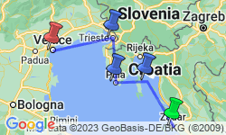 Google Map: Sailing Croatia to Italy