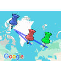 Google Map: Three Arctic Islands: Spitsbergen, Greenland and Iceland (Southbound)