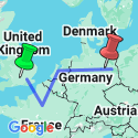 Google Map: London to Berlin by Train