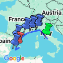 Google Map: Rome to Barcelona by Train