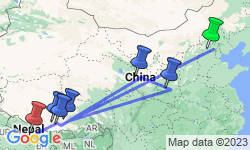 Google Map: Tibet: Beijing to Kathmandu Overland