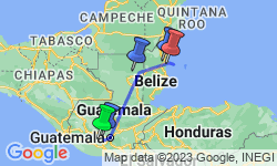 Google Map: Guatemala to Belize			