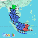 Google Map: Bangkok to Bali
