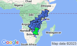 Google Map: Johannesburg to Zanzibar
