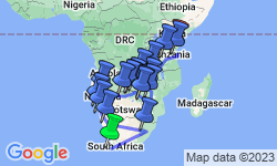 Google Map: Cape Town to Zanzibar
