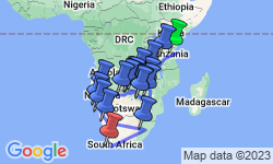 Google Map: Zanzibar to Cape Town