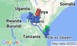 Google Map: Stone Town to Nairobi
