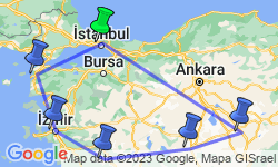 Google Map: Wonders of Turkey Luxury Tour