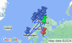 Google Map: Noordkaap, Lapland & Lofoten