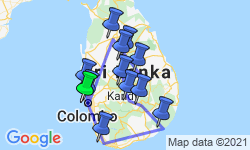 Google Map: Groepsrondreis Sri Lanka Hoogtepunten