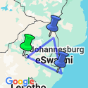 Google Map: Familiereis Zuid-Afrika en eSwatini - kort