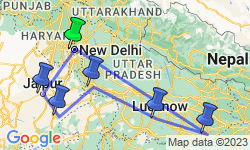 Google Map: Groepsrondreis Noord-India Hoogtepunten