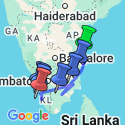 Google Map: Groepsrondreis Zuid-India Hoogtepunten