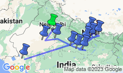 Google Map: Familiereis India en Nepal