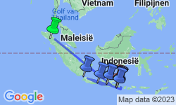 Google Map: Familiereis Sumatra, Java en Bali