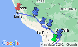 Google Map: Groepsrondreis ArgentiniÃ«, Bolivia en Peru