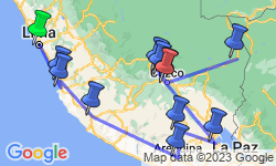 Google Map: Groepsrondreis Peru Hoogtepunten