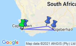 Google Map: Groepsrondreis Zuid-Afrika Tuinroute