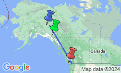 Google Map: Canada, Alaska -  The Spell of the Yukon, 16 dagen