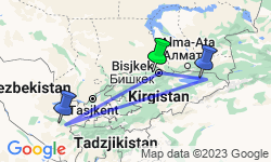 Google Map: Kirgizië -  Tian Shan, 16 dagen