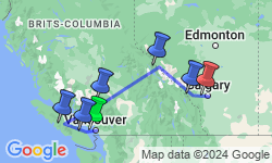 Google Map: Canada -  Hiking British Columbia, 17 dagen