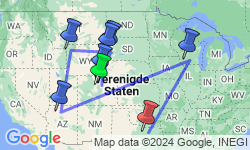 Google Map: Verenigde Staten -  Hiking Colorado, Wyoming & South Dakota, 20 dagen