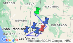Google Map: Verenigde Staten -  Winterwandelen Utah & Death Valley, 13 dagen