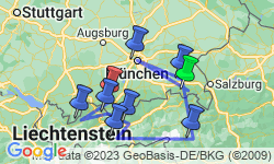 Google Map: Duitsland, Oostenrijk -  Beieren en Tirol, 10 dagen