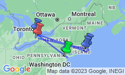 Google Map: Verenigde Staten -  New England & New York, 14 dagen