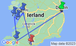 Google Map: Het ongerepte zuidwesten van Ierland (o.b.v. eigen vervoer)