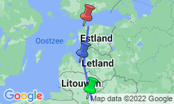 Google Map: Rondreis Litouwen, Letland & Estland, 8 dagen