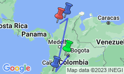 Google Map: Rondreis Colombia, 21 dagen