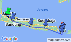 Google Map: Rondreis Java & Bali, 18 dagen