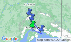 Google Map: Rondreis Alaska, 21 dagen hotel/cabinreis