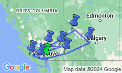 Google Map: Rondreis Canada, 19 dagen kampeerreis