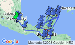 Google Map: Rondreis Mexico, Guatemala & Honduras, 24 dagen